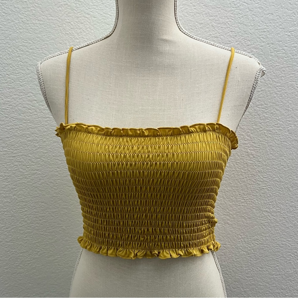 Smocked yellow top